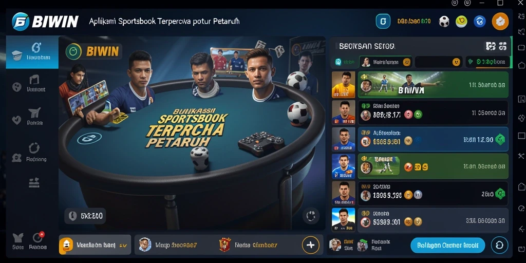 Tangkapan layar utama gameplay Sportsbook BIWIN menunjukkan pilihan taruhan yang menarik.