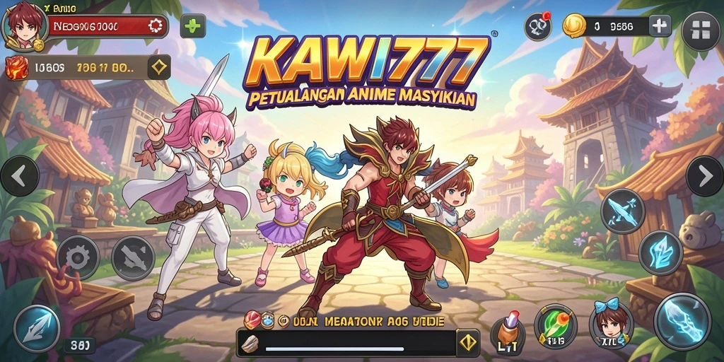 Tampilan menarik dari gameplay KAWI777 dengan karakter Anime ikonik.