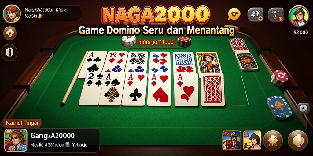 Screenshot gameplay NAGA2000 yang menampilkan strategi seru dalam permainan domino.